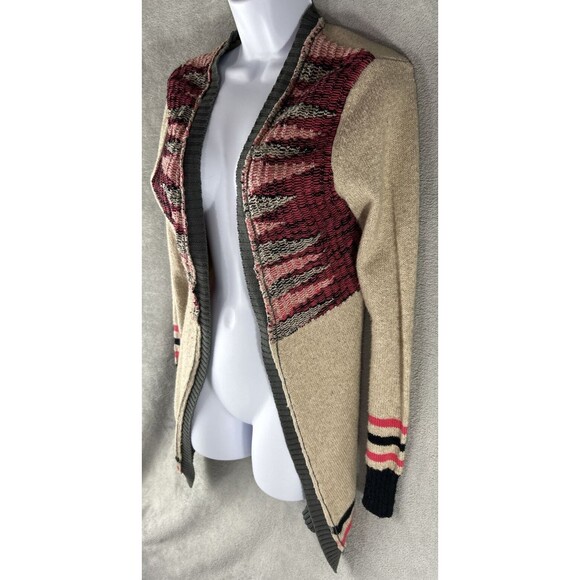 BKE by Buckle Women's Small Open Front Aztec Cardigan Brown Pink Gray Boho - Picture 2 of 9